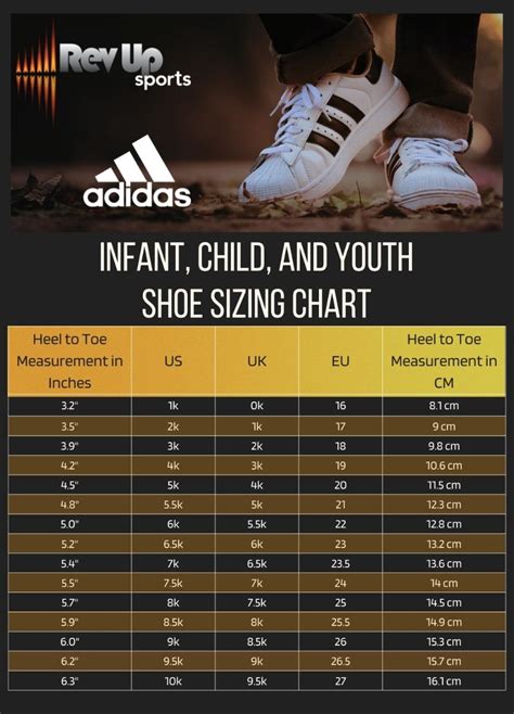 Adidas baby shoes size chart